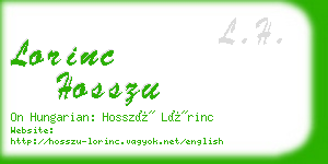 lorinc hosszu business card